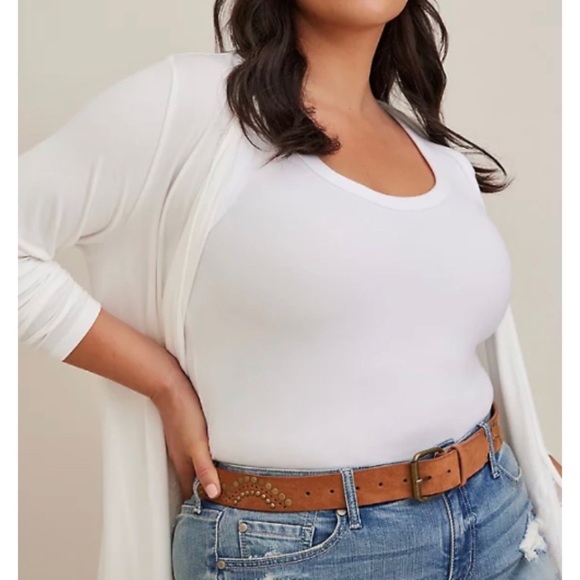 🆕 Studded Cognac Faux Suede Belt 3 3X 22 24 NWT Torrid New! Brown Nailhead Belt - Picture 3 of 5